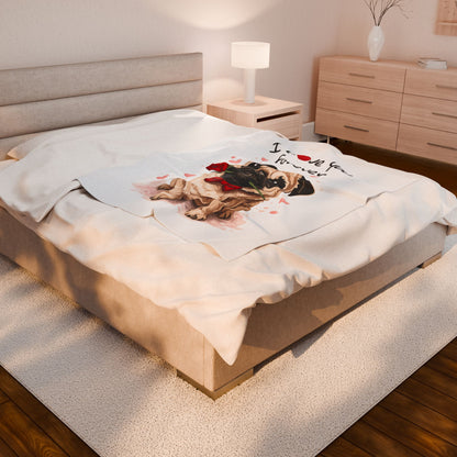 I Love You Forever Pug Blanket | Eco-Limited