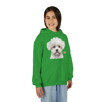 Cute White Puppy Face Youth Hoodie|Eco-Friendly - Limited
