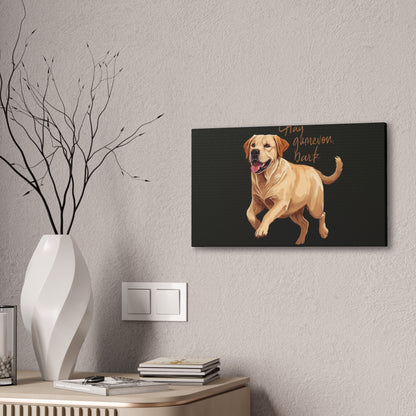 Happy Gamelon Bark Dog Canvas Wall Art | Eco-Limited