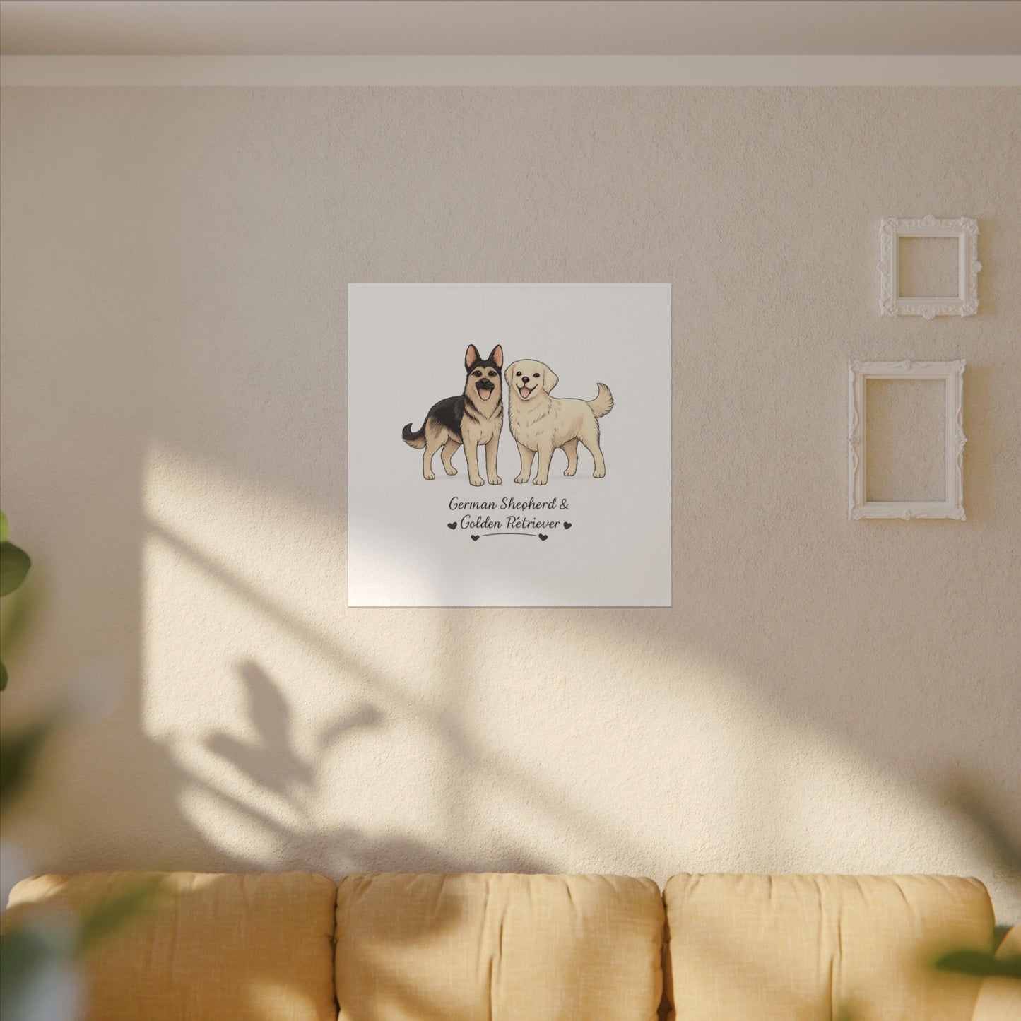German Shepherd & Golden Retriever Canvas Wall Art
