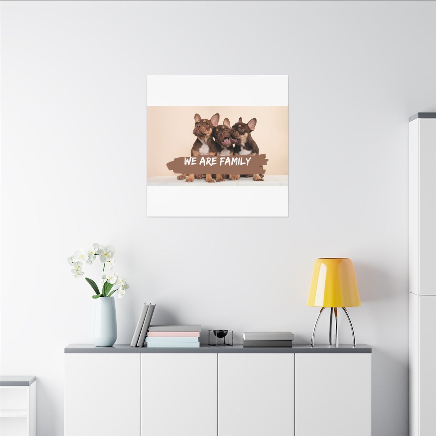 We Are Family French Bulldog Canvas Wall Art