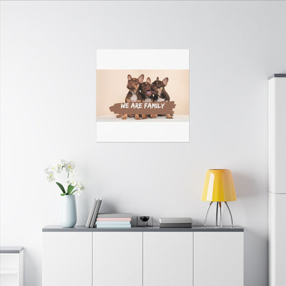 We Are Family French Bulldog Canvas Wall Art