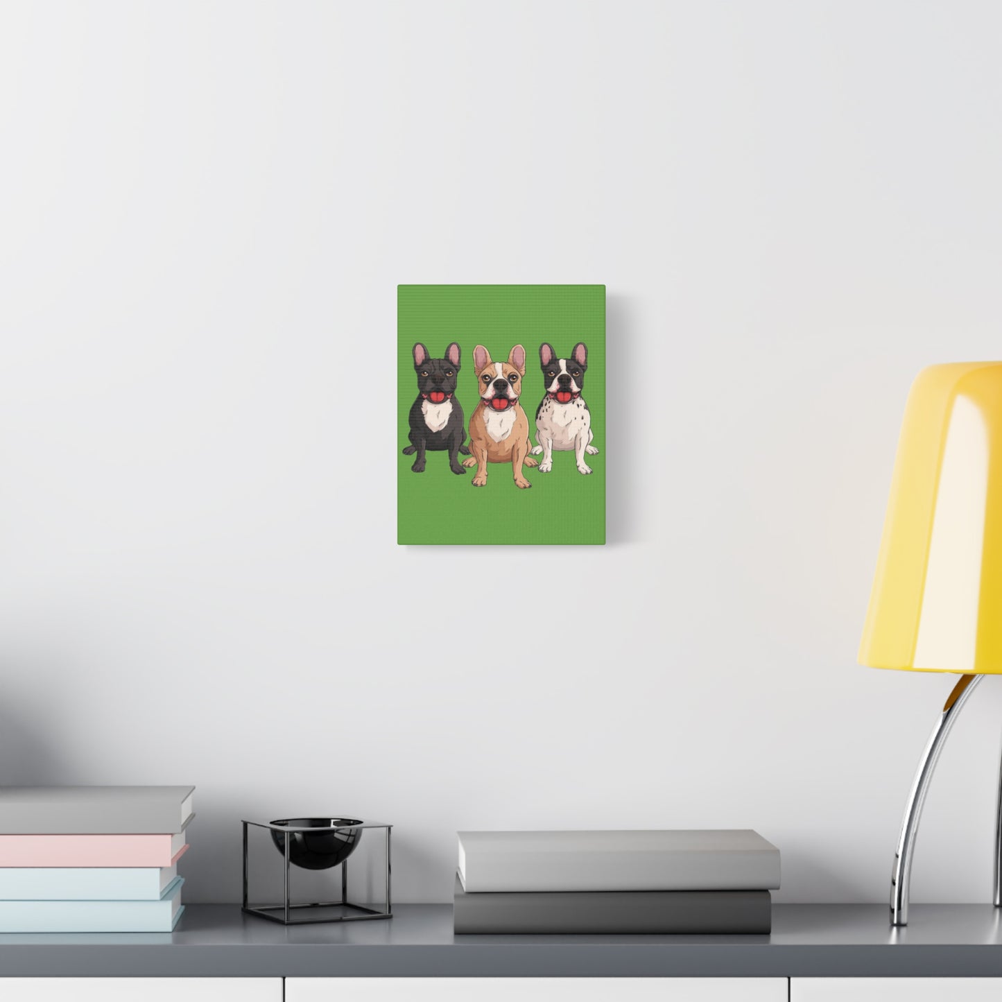 French Bulldog Trio Canvas Wall Art|Eco-Friendly - Limited