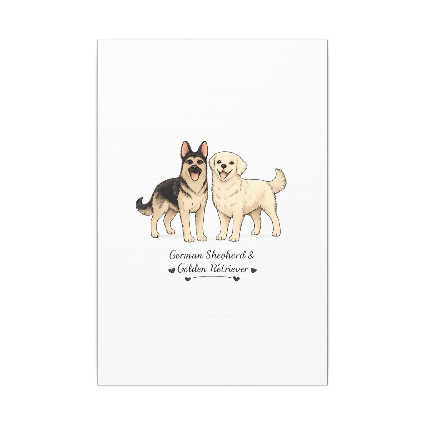 German Shepherd & Golden Retriever Canvas Wall Art