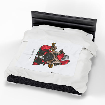Gangster Pug Throw Velveteen Plush Blanket