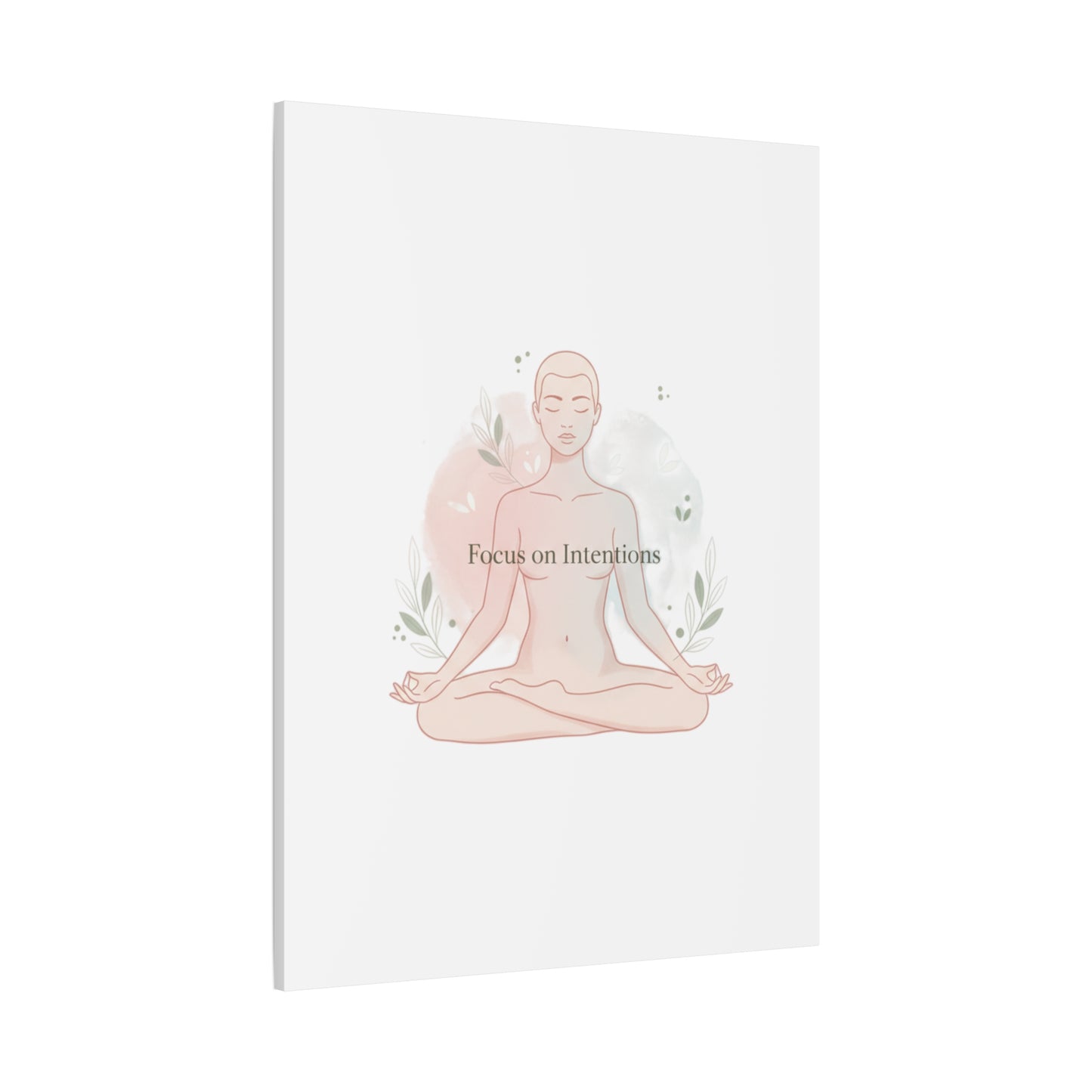 Focus on Intentions Canvas | Gentle Wellness Wall Art, Pastel Gradient Meditation Print