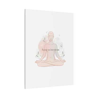 Focus on Intentions Canvas | Gentle Wellness Wall Art, Pastel Gradient Meditation Print
