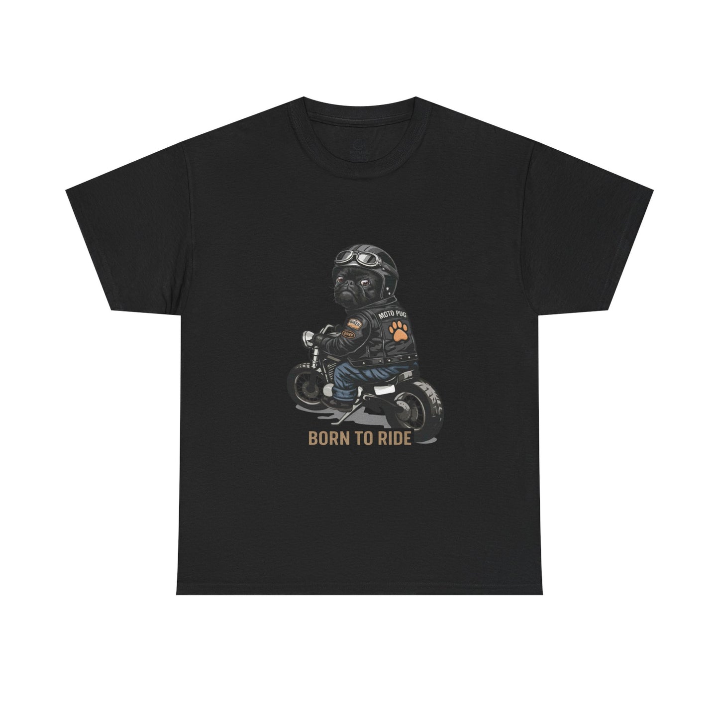 Moto Pug Born To Ride T-Shirt | Eco-Limited