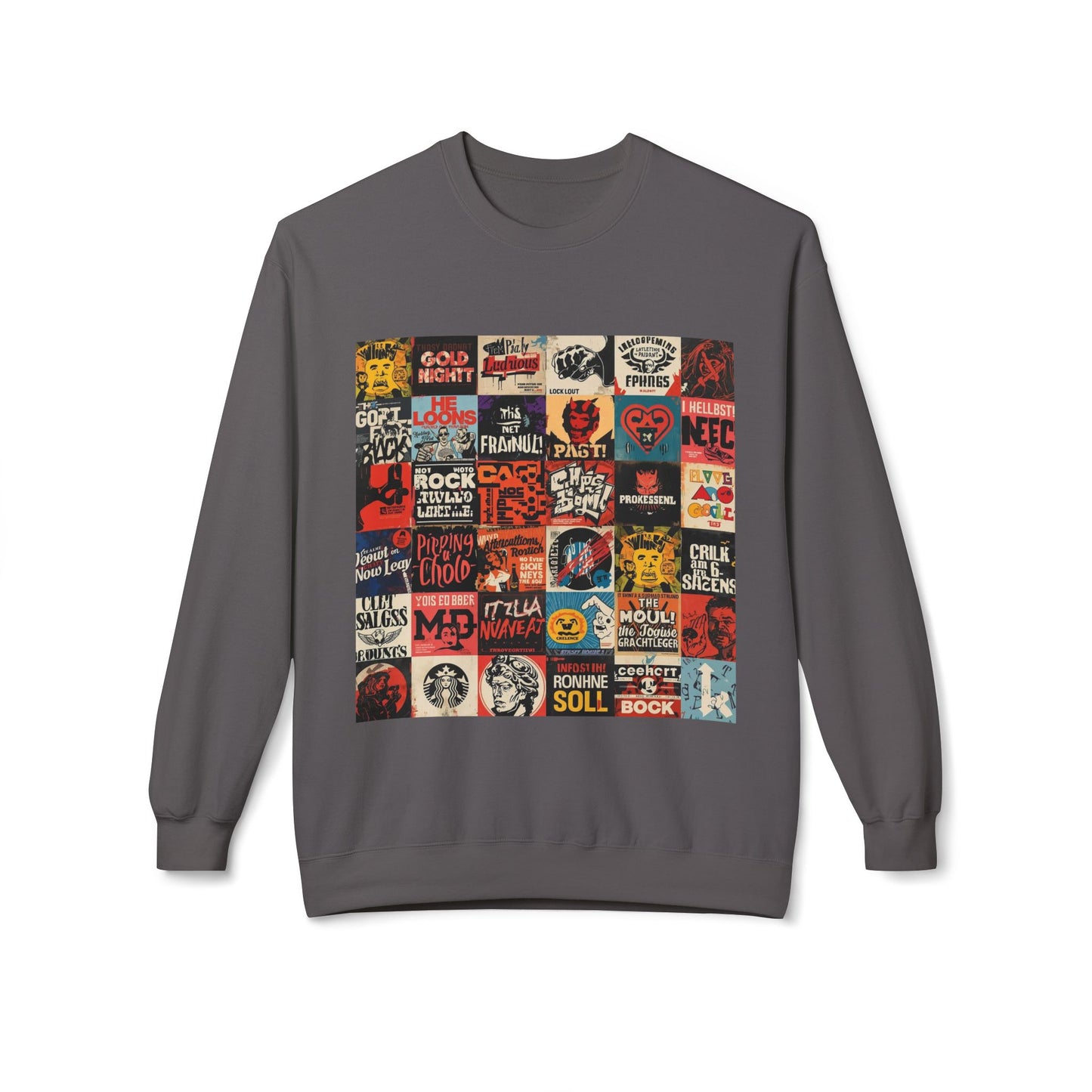 Vintage Rock Poster Collage Sweatshirt | Eco-Limited