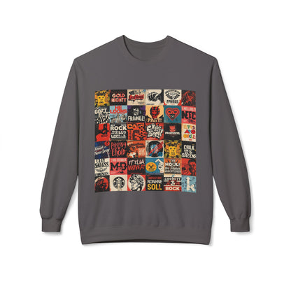 Vintage Rock Poster Collage Sweatshirt | Eco-Limited