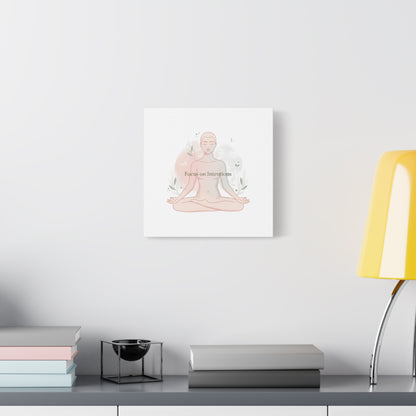Focus on Intentions Canvas | Gentle Wellness Wall Art, Pastel Gradient Meditation Print