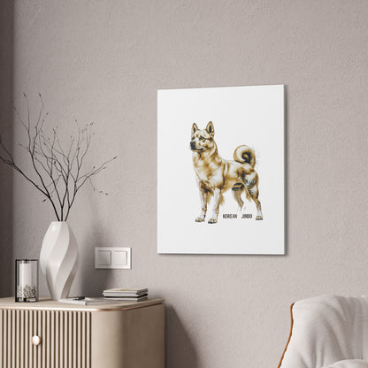 Korean Jindo Dog Illustration Canvas Wall Art | Eco - Limited