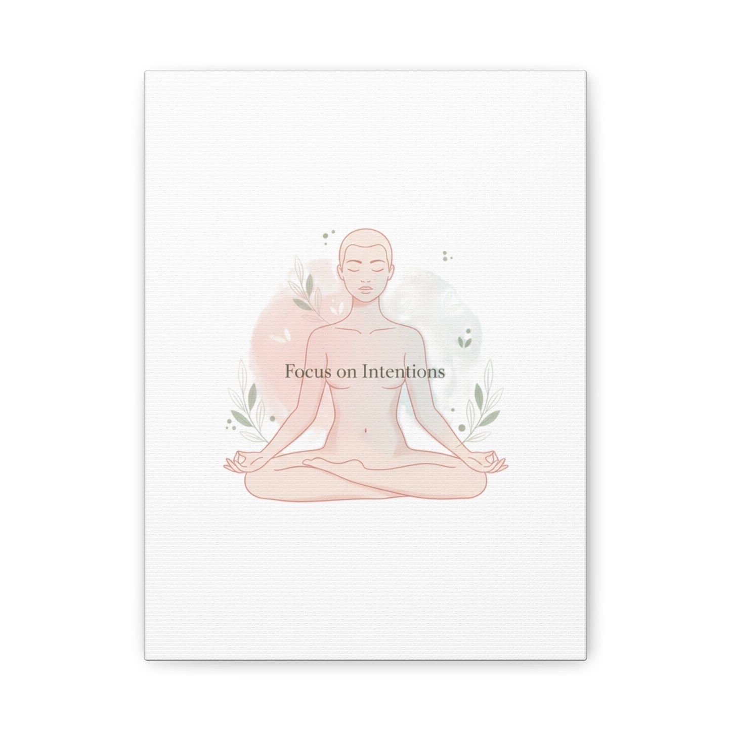 Focus on Intentions Canvas | Gentle Wellness Wall Art, Pastel Gradient Meditation Print