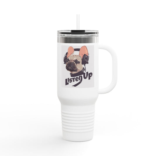 'Listen Up' French Bulldog Headphones Tumbler