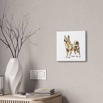 Korean Jindo Dog Illustration Canvas Wall Art | Eco - Limited