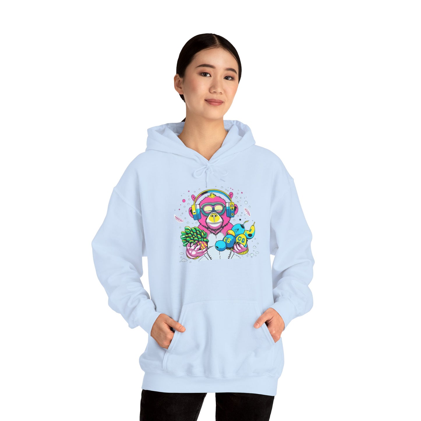 Neon Groove DJ Monkey Hoodie | Eco-Limited