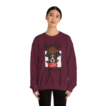 Wanted Cowboy Dog Art Sweatshirt | Eco-Limited