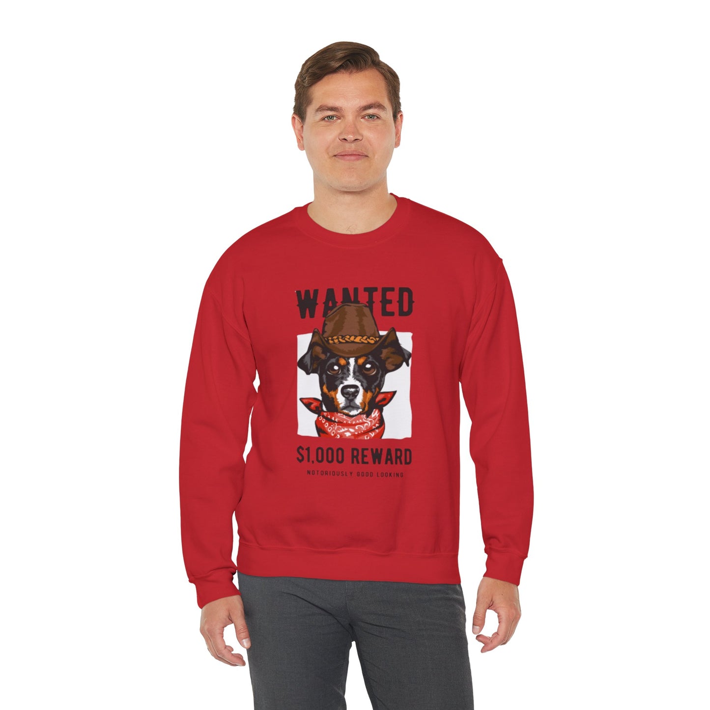 Wanted Cowboy Dog Art Sweatshirt | Eco-Limited