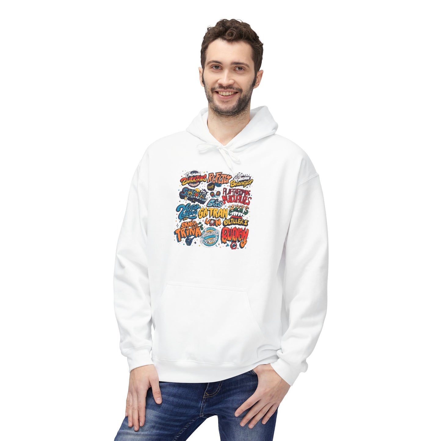 Retro Sticker Collage Graphic Hoodie|Eco-Friendly - Limited