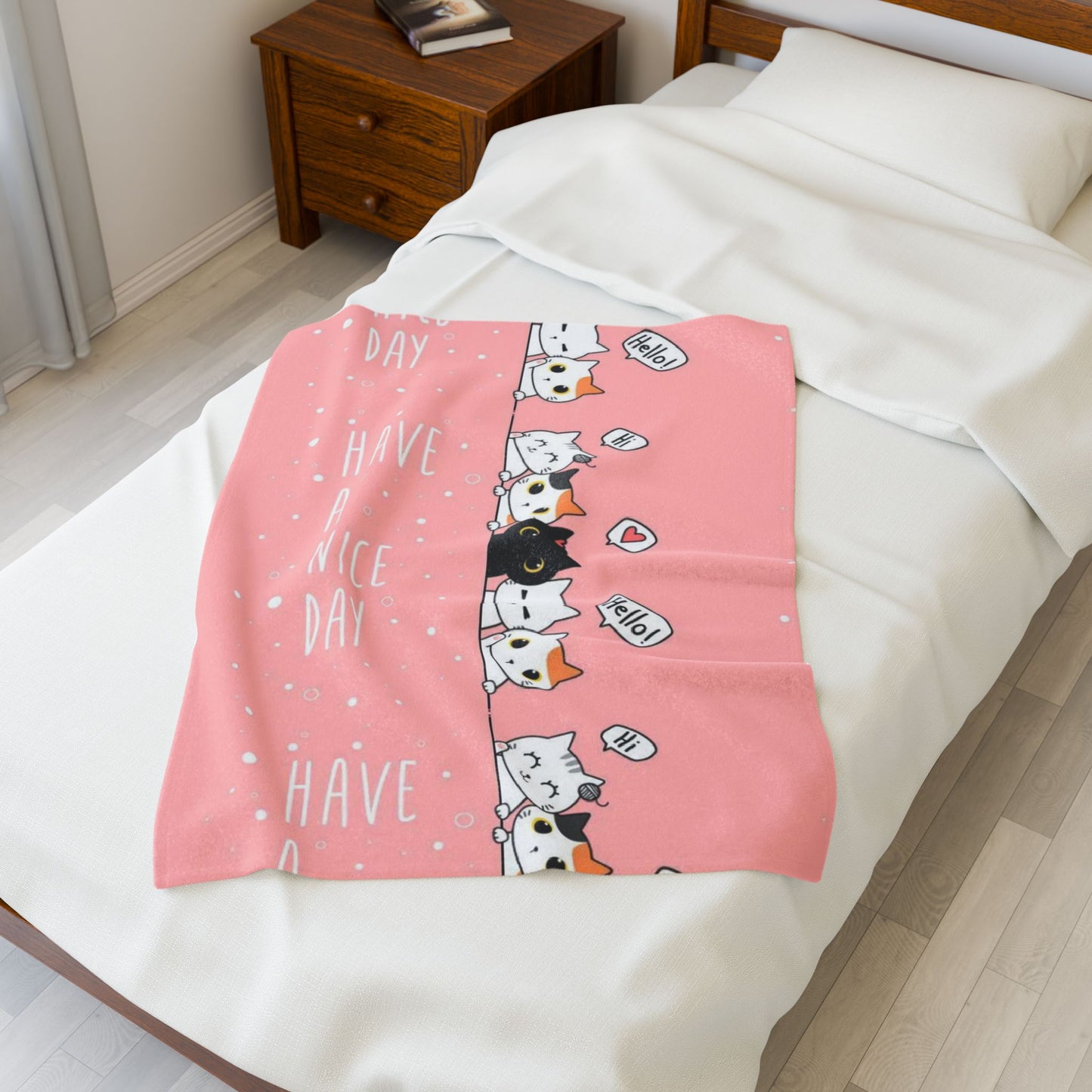 Cute Cats Velveteen Plush Blanket