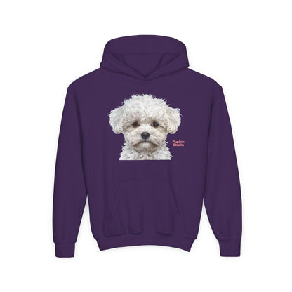 Cute White Puppy Face Youth Hoodie|Eco-Friendly - Limited