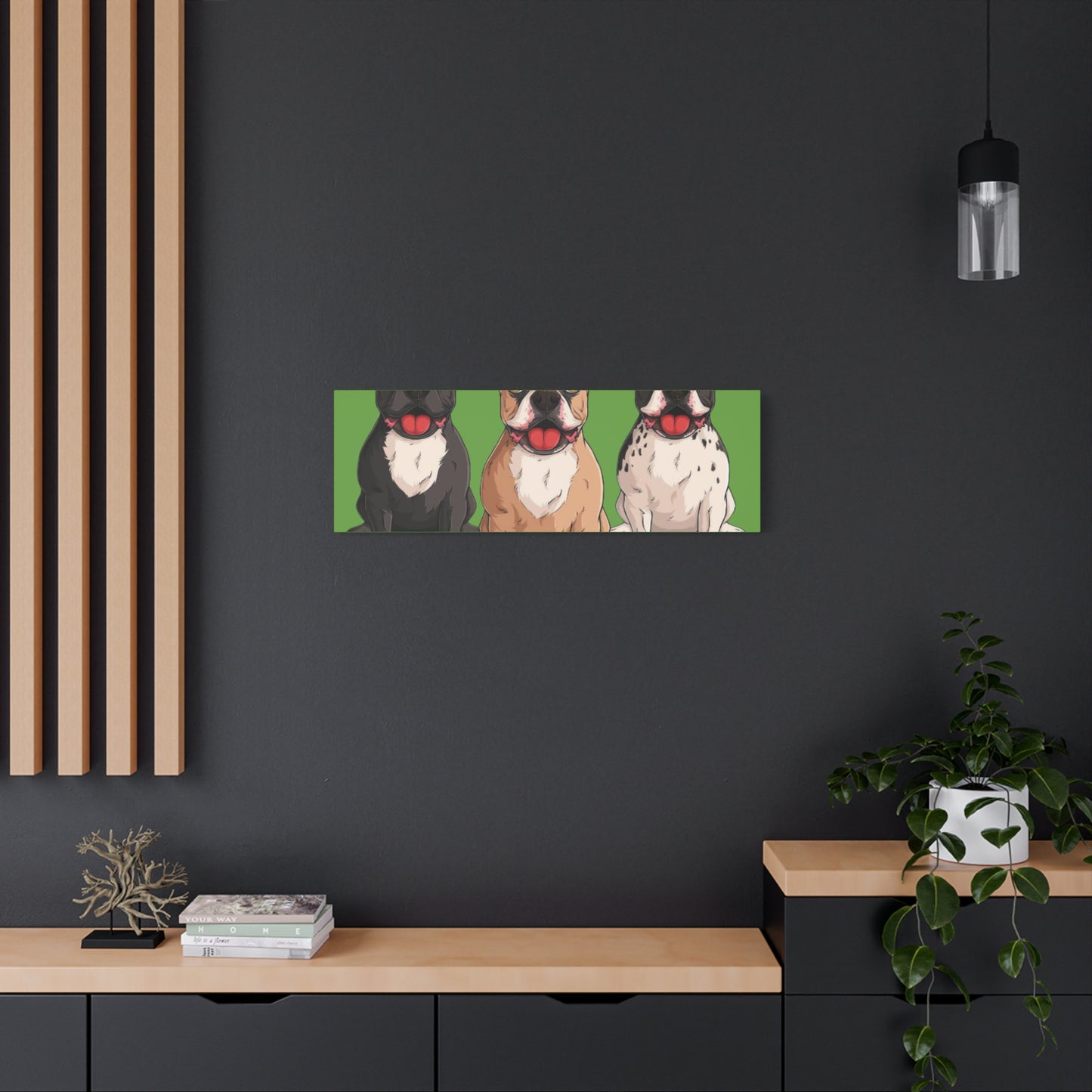 French Bulldog Trio Canvas Wall Art|Eco-Friendly - Limited