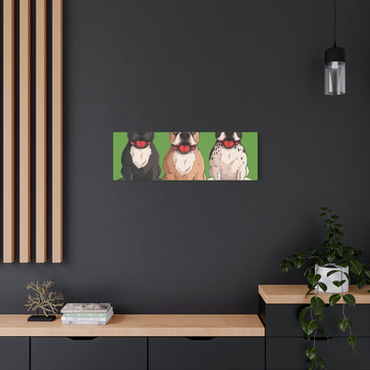 French Bulldog Trio Canvas Wall Art|Eco-Friendly - Limited