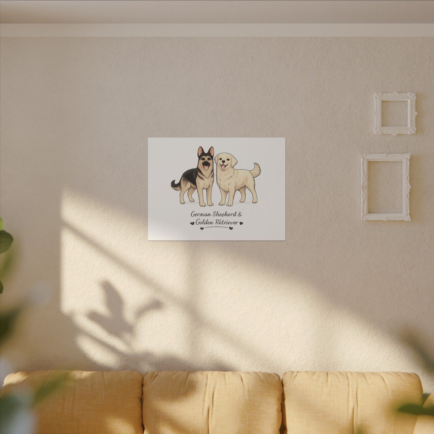 German Shepherd & Golden Retriever Canvas Wall Art