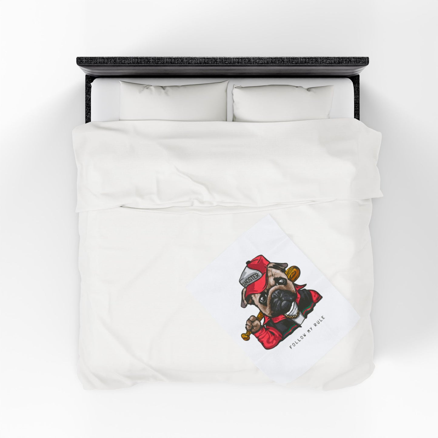 Gangster Pug Throw Velveteen Plush Blanket