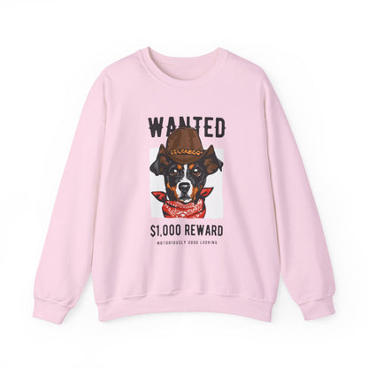 Wanted Cowboy Dog Art Sweatshirt | Eco-Limited