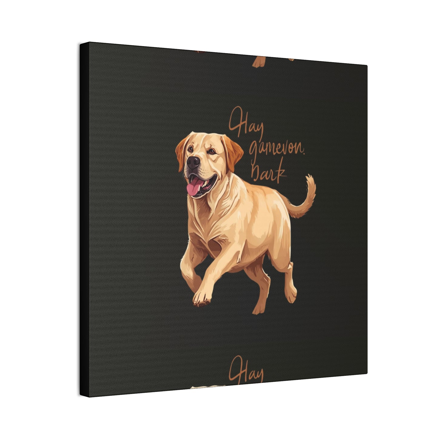 Happy Gamelon Bark Dog Canvas Wall Art | Eco-Limited