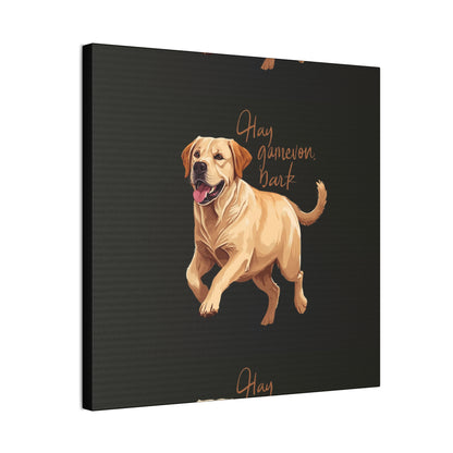 Happy Gamelon Bark Dog Canvas Wall Art | Eco-Limited