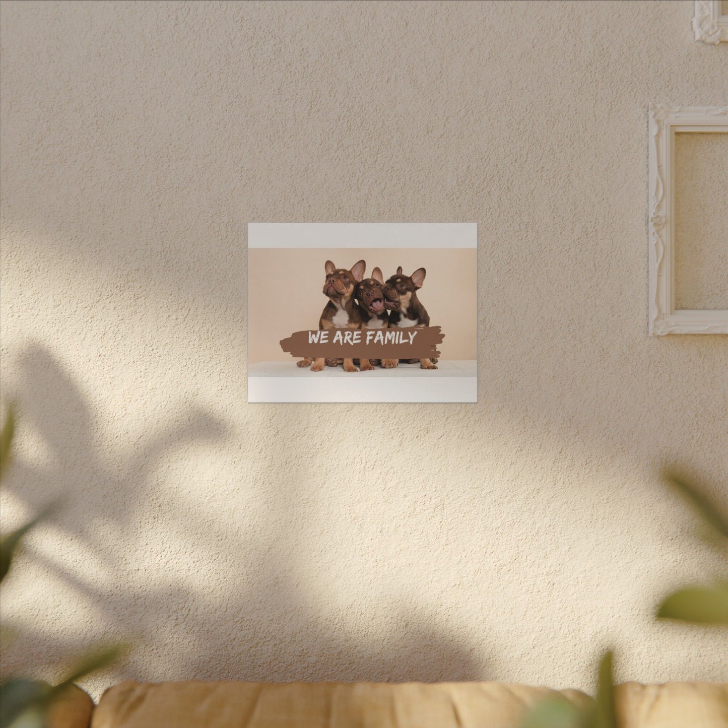 We Are Family French Bulldog Canvas Wall Art