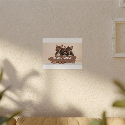 We Are Family French Bulldog Canvas Wall Art