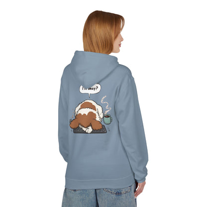I’m Okay? Dog Coffee Moment Hoodie | Eco-Limited
