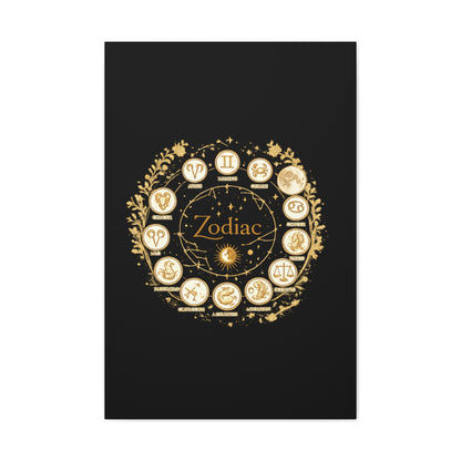 Golden Zodiac Astrology Canvas | Eco-Limited