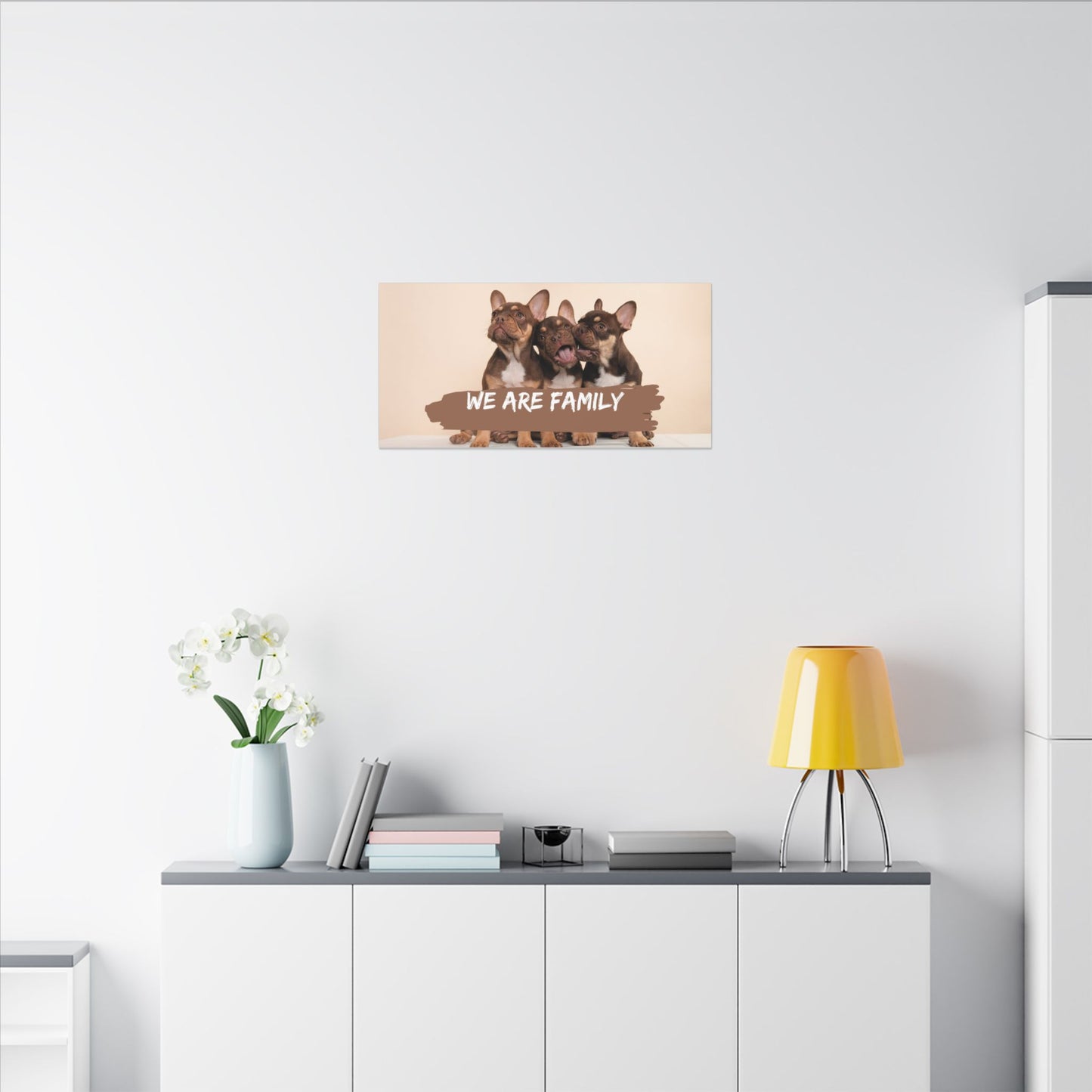 We Are Family French Bulldog Canvas Wall Art