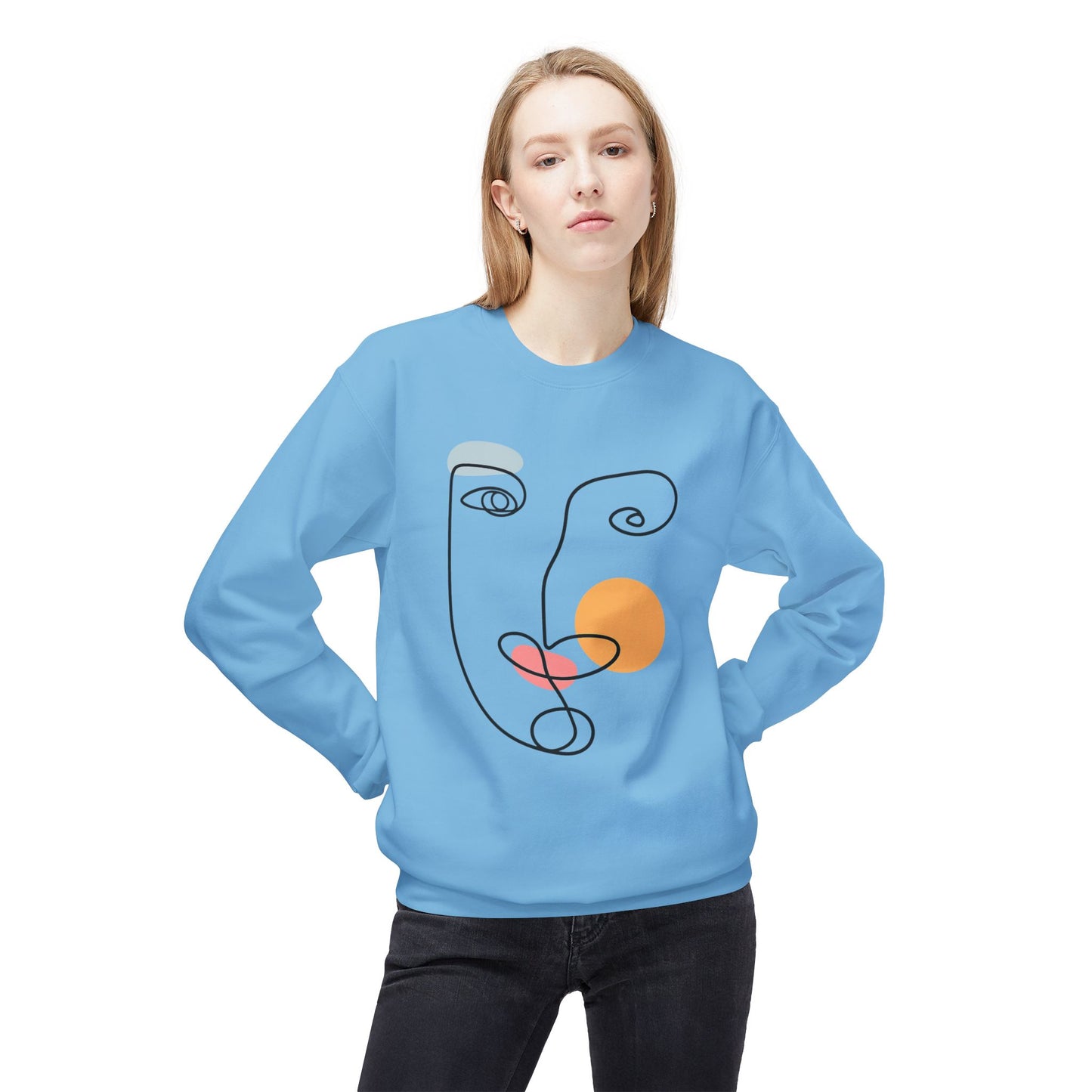 Abstract Line Face Sweatshirt | Eco-Limited