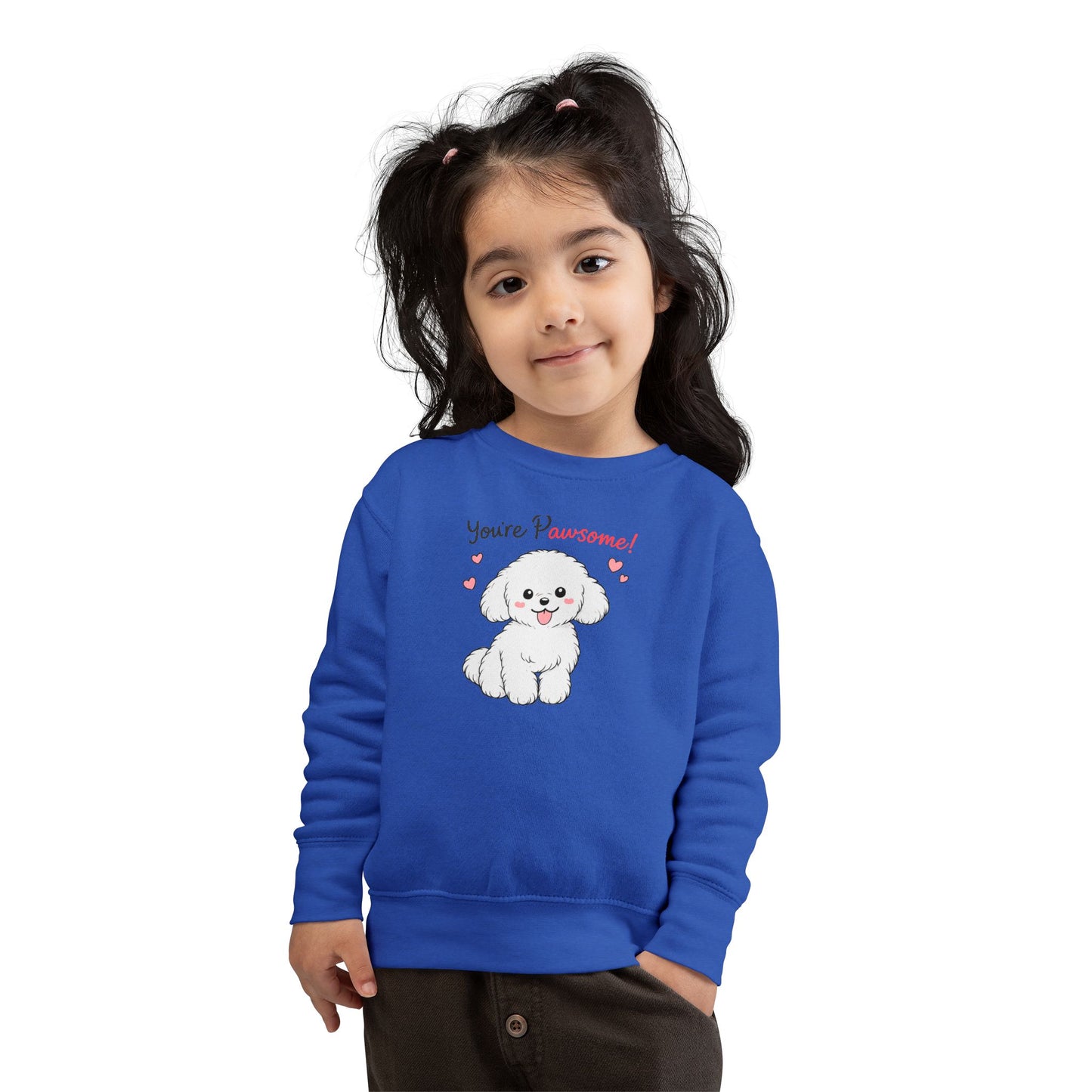 'You're Pawsome!' Cute White Puppy Kids Pullover
