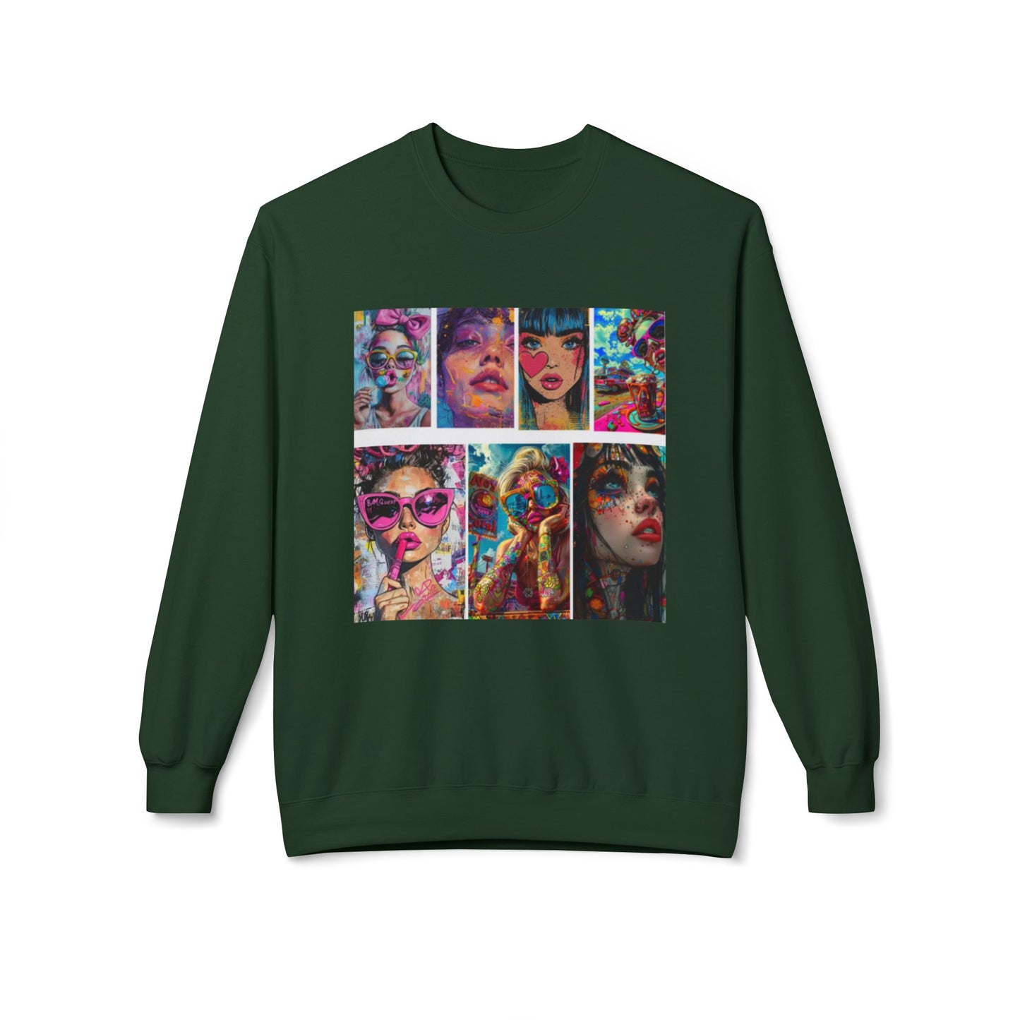 Pop Art Portrait Collage Graphic Sweatshirt