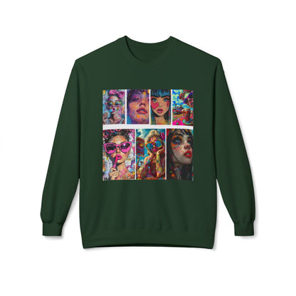 Pop Art Portrait Collage Graphic Sweatshirt