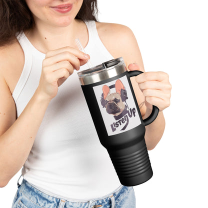 'Listen Up' French Bulldog Headphones Tumbler