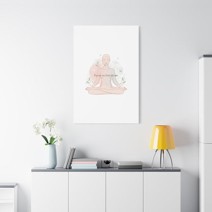 Focus on Intentions Canvas | Gentle Wellness Wall Art, Pastel Gradient Meditation Print