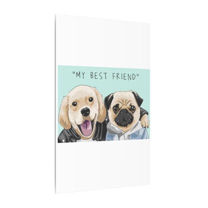 Cute Pug & Puppy Matte Stretched Print