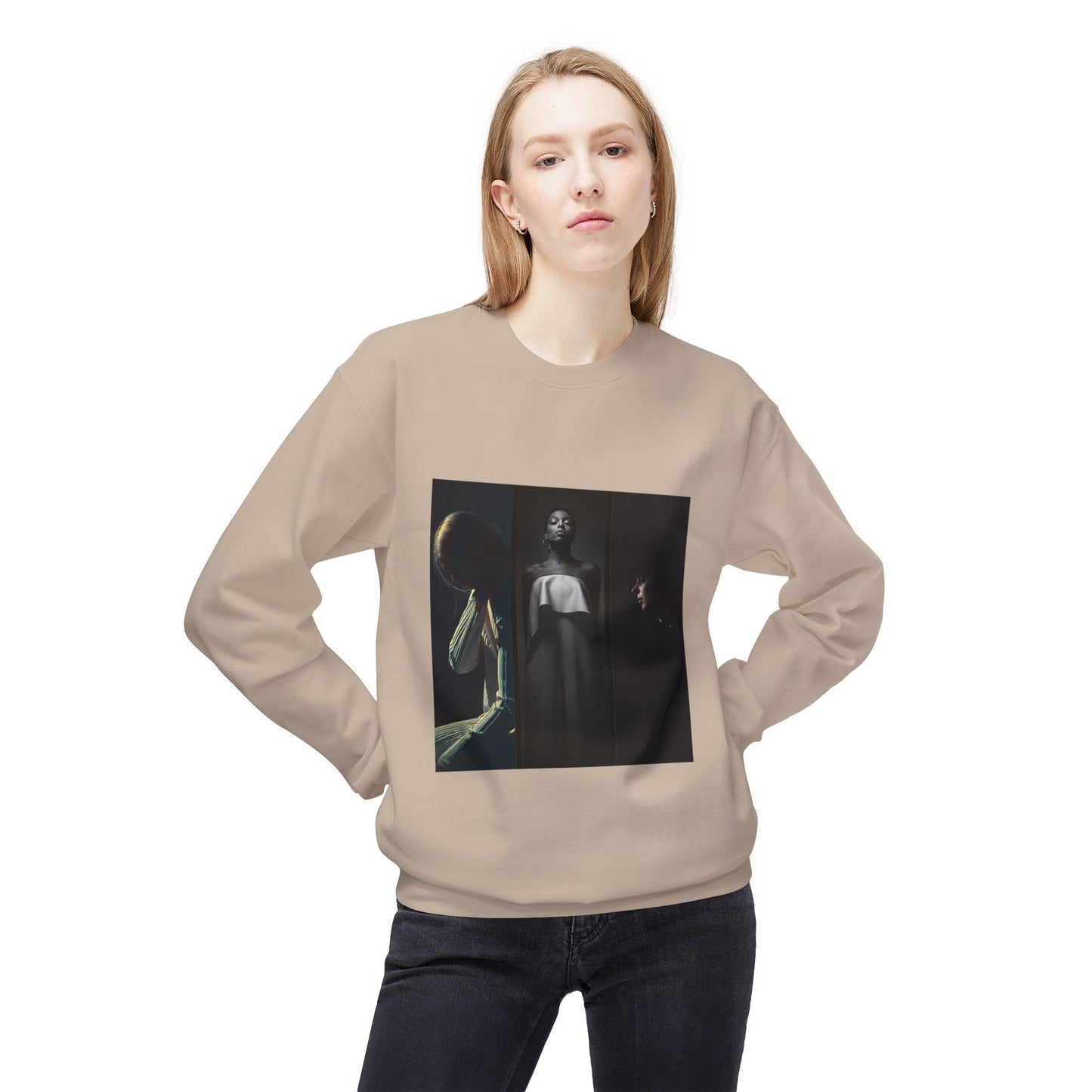 Moody Portrait Triptych Graphic Sweatshirt | Eco-Limited