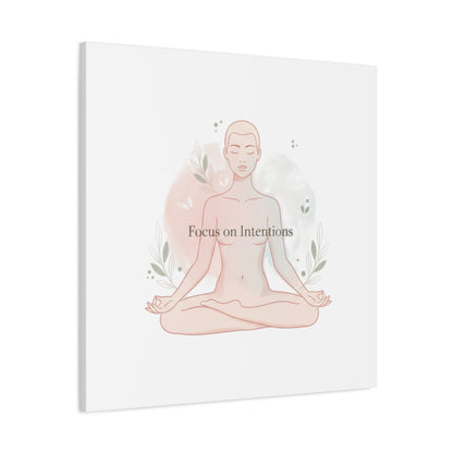 Focus on Intentions Canvas | Gentle Wellness Wall Art, Pastel Gradient Meditation Print