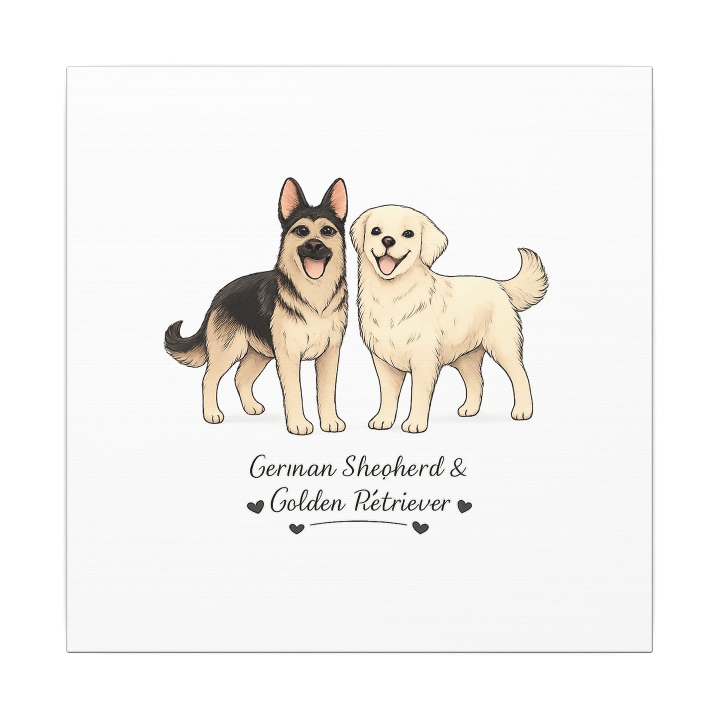 German Shepherd & Golden Retriever Canvas Wall Art