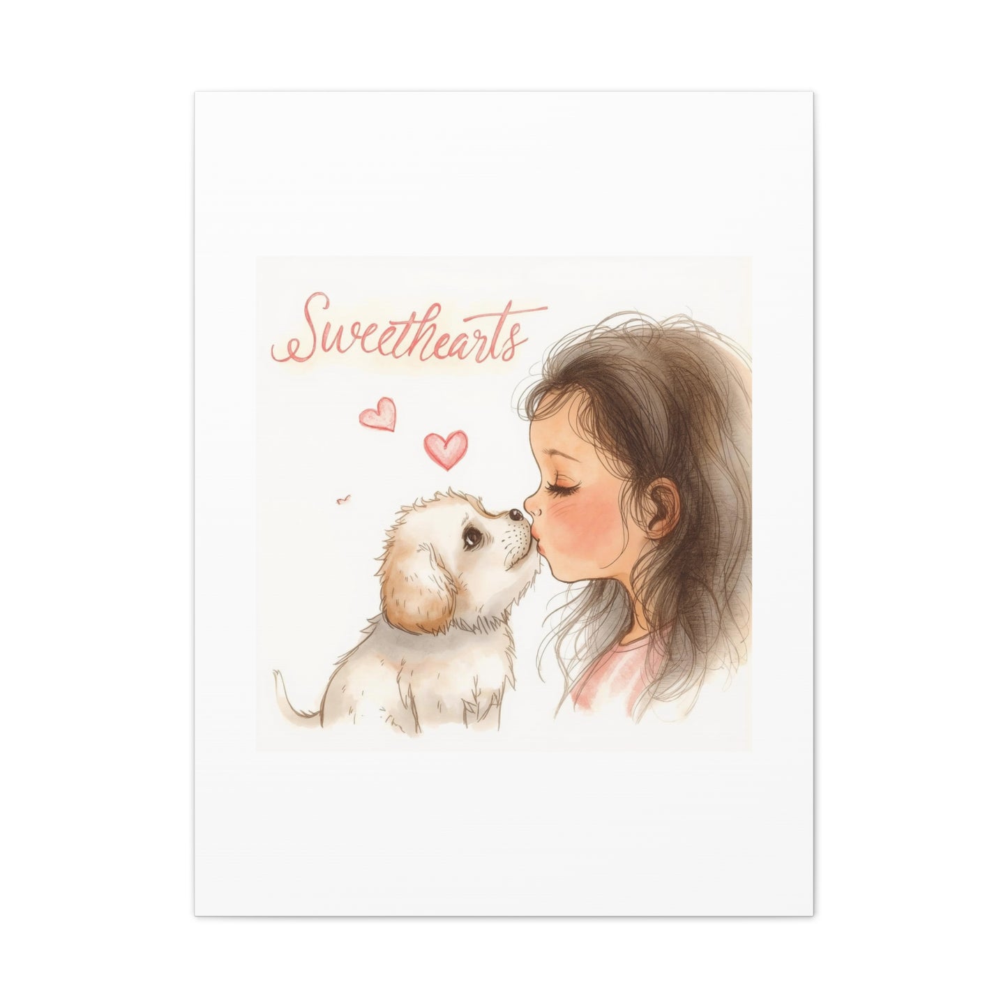 Sweethearts – Child &amp; Puppy Love Canvas | Eco-Limited