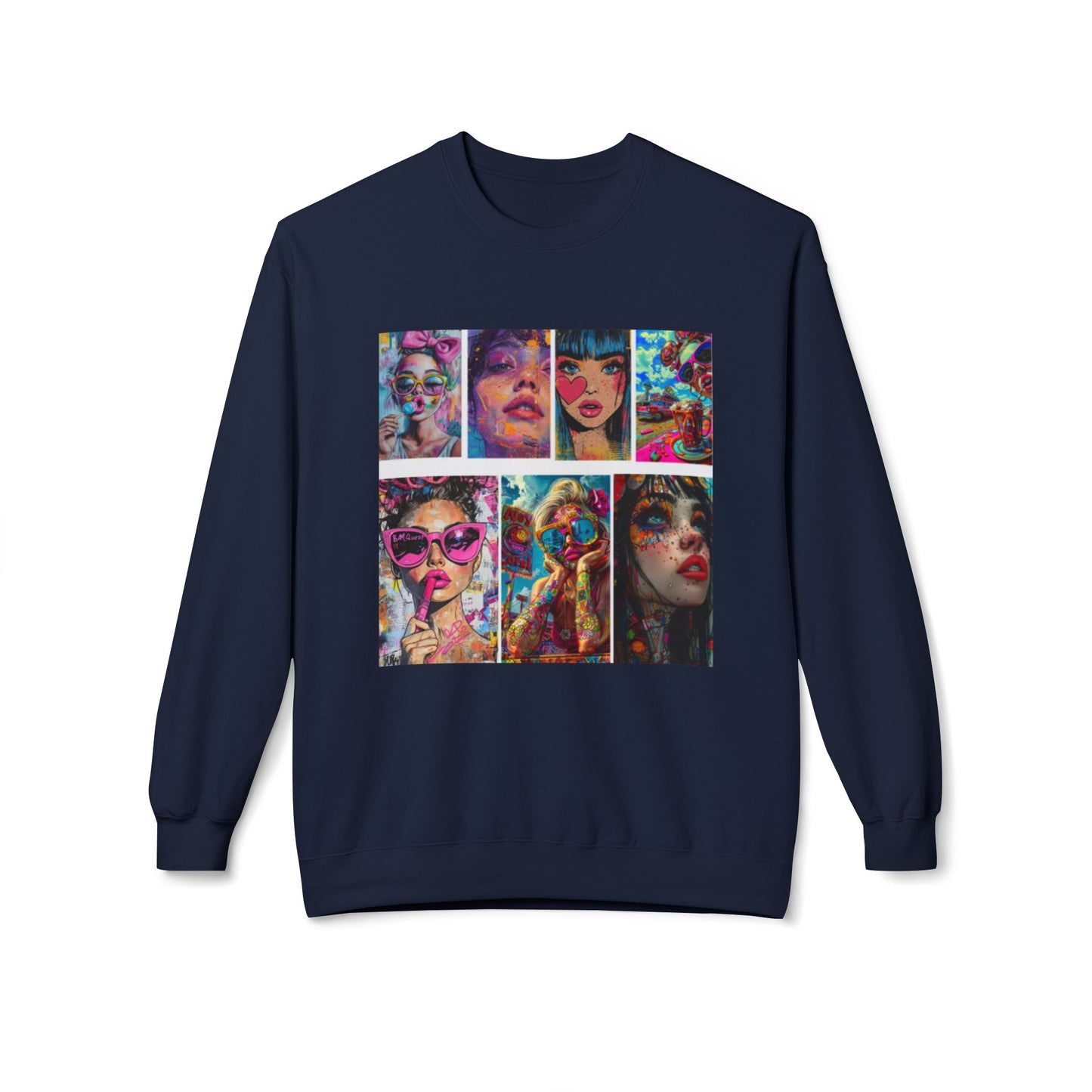 Pop Art Portrait Collage Graphic Sweatshirt