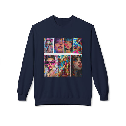 Pop Art Portrait Collage Graphic Sweatshirt